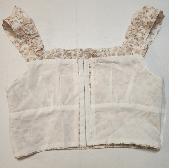 Cider CORSET Ruffled Strap Crop TOP, Small EUC - Picture 7 of 8